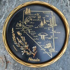 💫 2 for $25 💫 Vintage MCM Nevada State Metal Tray